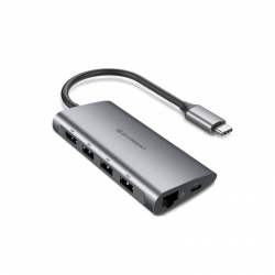 UGREEN CM121 USB-C 8-in-1 Multifunction Adapter -Grey (50538)